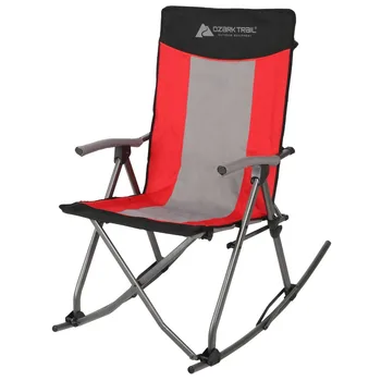 Походное кресло-качалка красного цвета, складное, портативное, прочное и несущее нагрузку, подходит для кемпинга или других видов активного отдыха