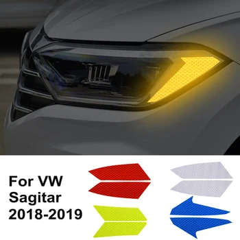 Предупреждающая наклейка со светоотражающей полосой на фары автомобиля Внешняя Защитная Декоративная пленка Автомобильные Аксессуары для Volkswagen Sagitar 2018 2019