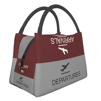 Прибытие и вылет рейса, изолированная сумка для ланча для женщин, портативный авиационный кулер для самолета, термос для бенто, коробка для пикника на работе
