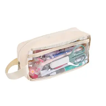 Прозрачная сумка для карандашей с прозрачным видимым дизайном, Пенал, Канцелярские Школьные принадлежности