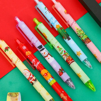 Рождественская гелевая ручка Санта Клауса со снеговиком, милые механические ручки с гелевыми чернилами, канцелярская ручка, школьные канцелярские принадлежности для офиса