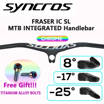 Руль для горного велосипеда SYNCROS FRASER IC SL Fiber со встроенным хромированным логотипом, Карбоновый Руль для MTB 8 ° /-17 °/-25 ° Аксессуары для велосипедов