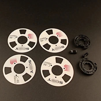Самодельная металлическая (алюминиевая)  Катушечная кассета для аудиозаписи, кассетная лента (комплект из 4 катушек + 2 колеса)