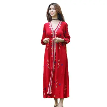 Сари Индия Женская одежда Хлопок Костюм в Пакистанском стиле Индийский Топ Длинная блузка Национальное платье с вышивкой