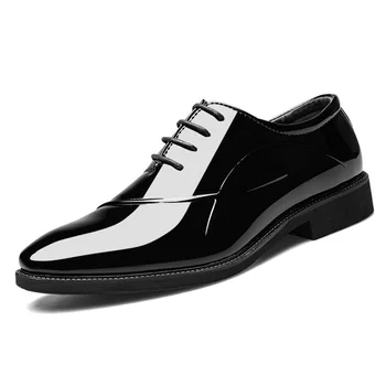 Свадебные туфли из лакированной кожи для мужчин 2023 г. Коричневые официальные туфли для мужчин Черные офисные модельные туфли для мужчин Zapatillas De Hombre