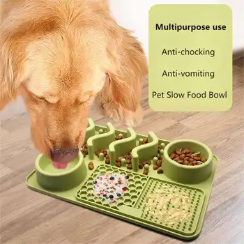 Силиконовый коврик для медленного кормления собак, многофункциональные миски для медленного питания, йогурт, арахисовое масло, альтернатива миске для кошек и собак