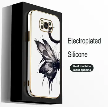 Силиконовый Чехол Для Телефона с Бабочкой Xiaomi Poco M5 M5S F5 X5 F4 X4 M4 F3 M3 X3 F2 Pro X2 C40 4G 5G GT NFC Силиконовый Чехол