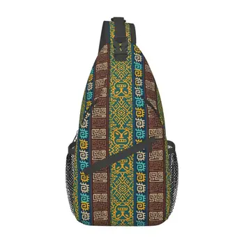 Синяя Анкара из грязевой ткани с африканским рисунком, нагрудная сумка через плечо, мужской повседневный Африканский этнический художественный рюкзак для пеших прогулок