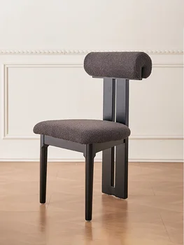 Скандинавские обеденные стулья из массива дерева, мебель для гостиной, Деревянный кофейный стул, современные минималистичные стулья для макияжа из овечьего пуха