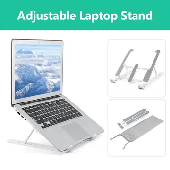 Складная подставка для ноутбука, Регулируемое опорное основание, подставка для ноутбука Macbook Pro, Нескользящий кронштейн для охлаждения ноутбука и планшета