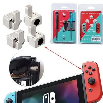 Сменные металлические застежки-замки для запасных частей Nintendo Switch JoyCon с набором инструментов для отверток