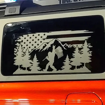 Снежный человек Американский флаг Наклейки на окна автомобиля и отличительные знаки Виниловые Водонепроницаемые аксессуары для Opel astra j, Peugeot 5008