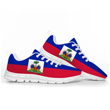 Спортивная Обувь с флагом Гаити Мужская Женская Подростковая Детская Детские кроссовки Гаити Повседневная Высококачественная обувь для пар на заказ