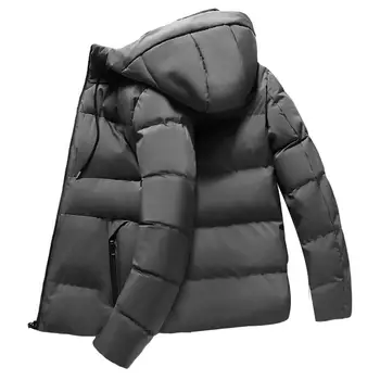 Стильное мужское пальто, сверхмягкая утепленная куртка с капюшоном, пальто, однотонная мужская куртка с капюшоном для улицы