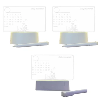Стираемый акриловый настольный календарь, светодиодный ночник с подставкой-держателем и фломастером, прямая поставка