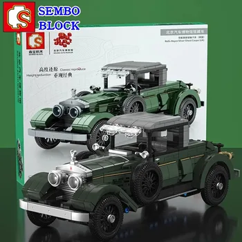 Строительные блоки SEMBO car ретро классическая модель автомобиля, собранные фигурки мальчика, украшения из памятной коллекции, подарок на день рождения