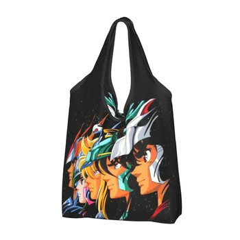 Сумка для покупок Knights Of The Zodiac, женская сумка для покупок в стиле Saint Seiya Manga, изготовленная на заказ, сумки большой емкости