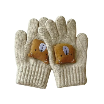 Теплые перчатки с медвежьими пальцами, вязаные перчатки для зимнего активного отдыха