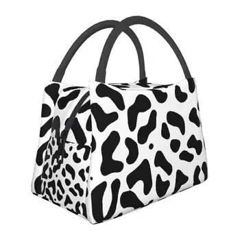 Термоизолированная сумка для ланча с принтом из кожи леопарда, женская сумка для ланча с изображением гепарда, Многоразовая сумка для хранения еды на пикнике на открытом воздухе, коробка для еды