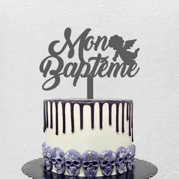 Топпер для торта Mon Baptême для украшения торта на крещение французских детей