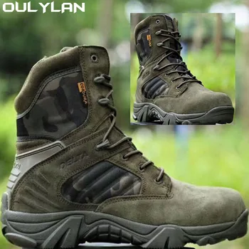 Тренировочные походные боевые ботинки Кожаные камуфляжные ботинки для пустыни Армейская боевая обувь Походные военные ботинки для альпинизма