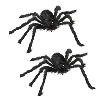 Украшение в виде паука на Хэллоуин, реалистичные плюшевые украшения в виде паука для вечеринок на Хэллоуин, сгибаемые для комнат побега, 30-дюймовый паук
