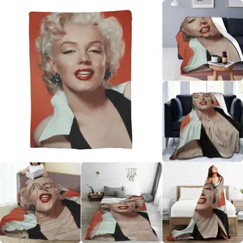 Ультрамягкое Флисовое одеяло Marilyn Monroe из Плюшевой Фланели Двойного назначения, Которое можно Стирать в машине