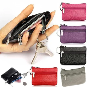 Универсальный мини-кожаный кошелек, многоцветная сумка для хранения мелких монет, карточек, ключей, мужские и женские кошельки для монет