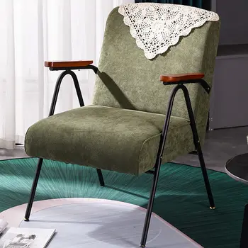 Уникальные стулья с откидными спинками, Скандинавский минималистичный стул для гостиной, стул для спальни в помещении, Зеленый гостиничный дворик Fauteuil Relax, Дизайнерская мебель