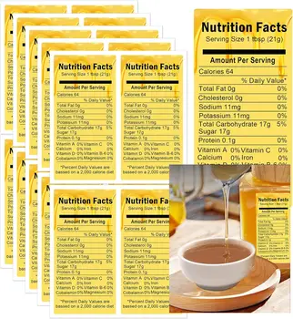 Факты о питании медом, калории, этикетки для банок Mason, полезные для здоровья Наклейки для контейнеров для домашнего консервирования 60 шт.