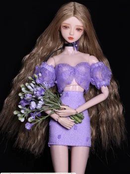 Фиолетовый кружевной комплект одежды + ожерелье / 100% ручная работа 30 см кукольная одежда летняя одежда Для 1/6 Xinyi FR ST Куклы Барби/игрушки