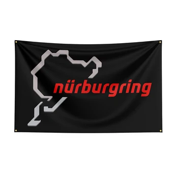 Флаг Нюрбургринга 90x150 см, баннер гоночного автомобиля с принтом из полиэстера для декора1