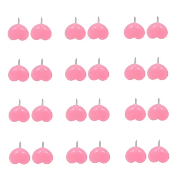 Форма сердца 50шт Качественная пластиковая Пробковая доска Безопасные цветные кнопки Канцелярские школьные принадлежности Розового цвета
