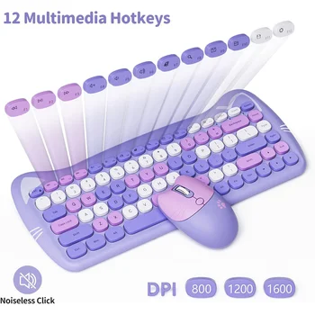 Цвета, симпатичная комбинация беспроводной клавиатуры и мыши 2.4 G для ноутбука, Корейский/Английский Набор беспроводной клавиатуры и мыши в форме кошки