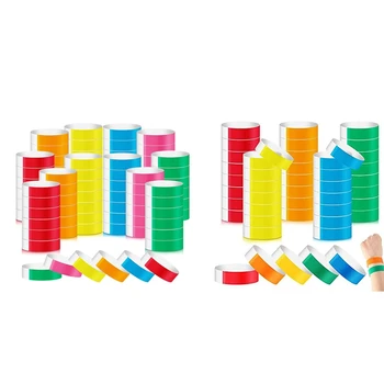 Цветные браслеты для мероприятий Бумажные браслеты Водонепроницаемые повязки на руки для мероприятий Индивидуальный клей для вечеринки