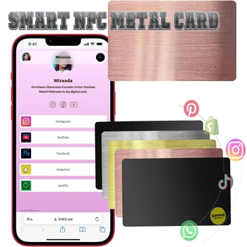 Цифровая бизнес-карта из матового металла, сетевая карта Smart NFC для обмена данными в социальных сетях и мгновенного обмена контактами