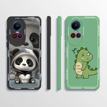Чехлы Для Oppo Reno 10 Pro 5G Panda Полная Защита Мягкая Жидкая Силиконовая Задняя Крышка Телефона Чехол Для Oppo Reno10 Reno10Pro Funda