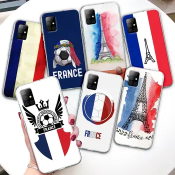 Чехол с флагом Франции для Samsung Galaxy A54 A14 A51 A12 A53 A21s A52s A13 A32 A52 A71 A22 A24 A23 A33 5G A02s Прозрачный чехол для телефона из ТПУ