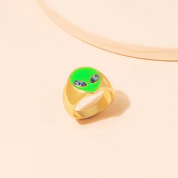 Чужеродные кольца для женщин с красной зеленой белой эмалью, забавные необычные кольца для девочек-подростков, креативные милые украшения y2k