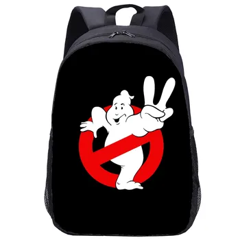 Школьная сумка для подростков-охотников за привидениями, 17-дюймовый рюкзак большой емкости, мультяшная школьная сумка для малышей, холщовая сумка Mochila для мальчиков и девочек, милые