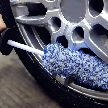Щетка для чистки автомобильных колес Автомобильные щетки для ступиц колес из микрофибры Щетка для колес премиум-класса с нескользящей ручкой Автомобильные аксессуары