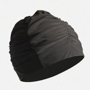 Эластичная нейлоновая шапочка для плавания свободного размера для длинных волос, купальная шапочка