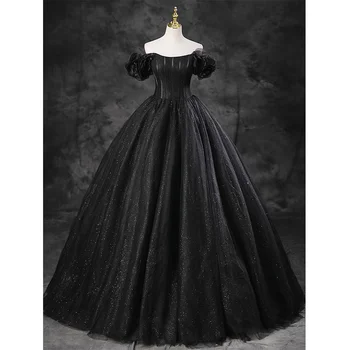 Элегантное сексуальное свадебное платье трапециевидной формы Lily Black, блестящие 3D цветы, платья знаменитостей, сетчатые платья для особых случаев, вечерние халаты