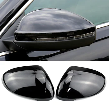 Ярко-черная и под карбон крышка зеркала заднего вида Корпус крышки бокового зеркала заднего вида для VW Passat B8
