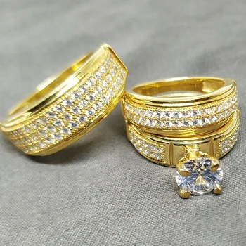 CAOSHI Великолепные обручальные кольца для пары Модные роскошные кольца из золота с блестящим цирконием для юбилейной церемонии