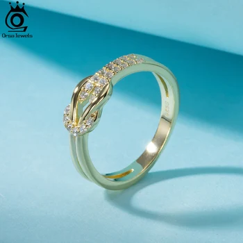 ORSA JEWELS, Уникальные женские кольца Бесконечности, Роскошные кольца из стерлингового серебра 925 пробы с блестящим кубическим цирконием для девочек, ювелирные изделия SR322