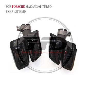 Наконечники из нержавеющей стали HMD для Porsche Macan 2.0T Наконечники для модернизации четырех выходов турбонаддува du'ge из нержавеющей стали Ярко-черного цвета