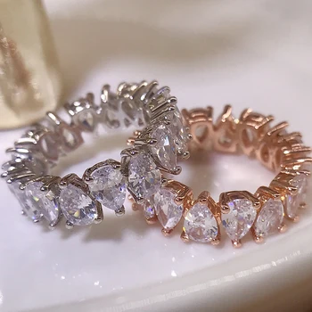 Новое кольцо серии Vittore 2023 года с бриллиантовым рядом Water Drop, чистая элегантность, Универсальные ювелирные изделия, женское кольцо с лебедем