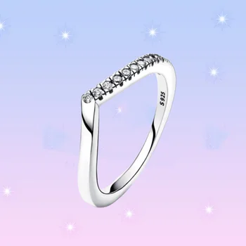 Пандора из стерлингового серебра 925 пробы, половинное сверкающее кольцо Timeless Wish, модный Рождественский ювелирный подарок для женщин
