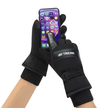 Перчатки с USB-подогревом, водонепроницаемые зимние перчатки для сноуборда с сенсорным экраном, водонепроницаемые перчатки для кемпинга, катания на лыжах, мотоцикле, велосипеде